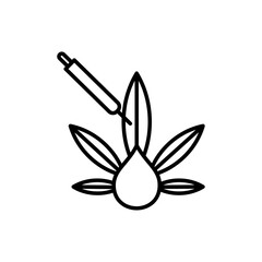 CBD oil drop icon simple vector symbol