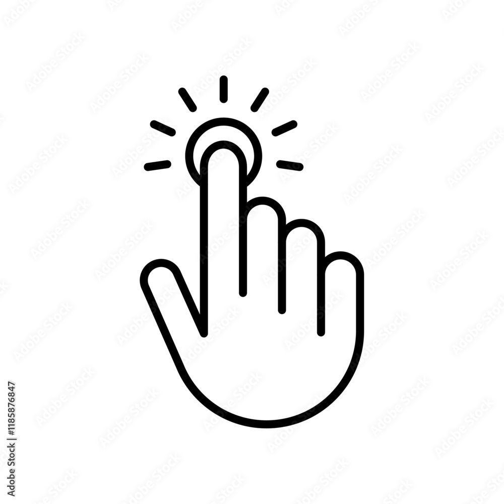 Poster click icon simple vector symbol