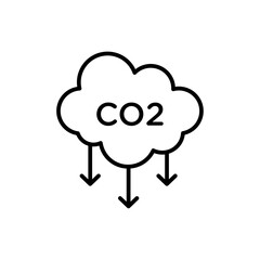 CO2 reduction icon simple vector symbol