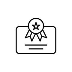 Course completion certificate icon simple vector symbol
