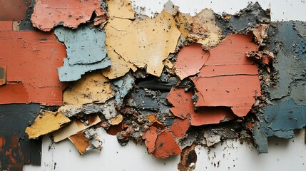 Obraz premium Abstract Decay: A Textural Exploration of Peeling Paint