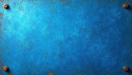 Obraz premium Smooth blue metal plate with subtle shine and reflective properties, glossy, blue metal