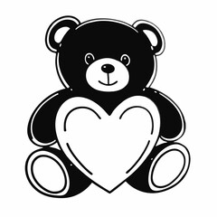 Valentine's Day Set  Heart-Shaped Key, Teddy Bear, Balloon, Gift Box, Love Letter & Couple Silhouette