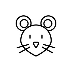 Face of mouse icon simple vector symbol