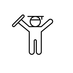Graduated student icon simple vector symbol