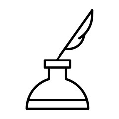 Ink and quill icon simple vector symbol