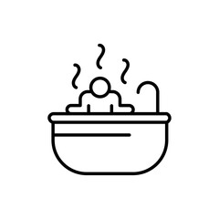 Man relaxing in jacuzzi icon simple vector symbol