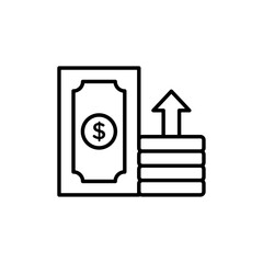 Money growing icon simple vector symbol