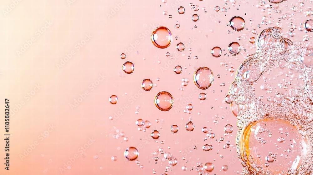 Aufkleber pink soap bubbles with soft texture floating in a gentle gradient background