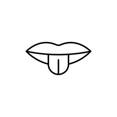 Mouth sticking tongue out icon simple vector symbol