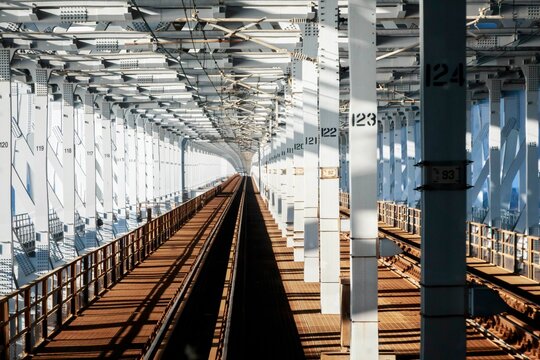  Interior View of a Railway Bridge with Parallel Tracks, Japan