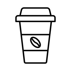 Paper coffee cup icon simple vector symbol