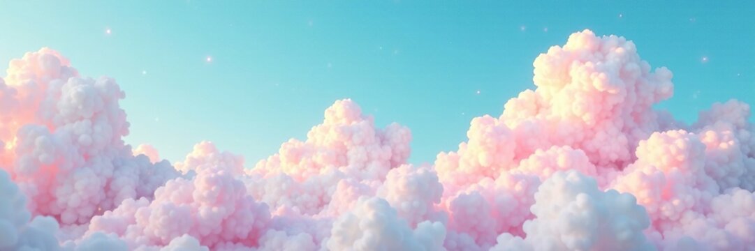 Candy and ice cream cloud formations in the sky with fluffy white clouds and pastel colors, cloud, cloud formations