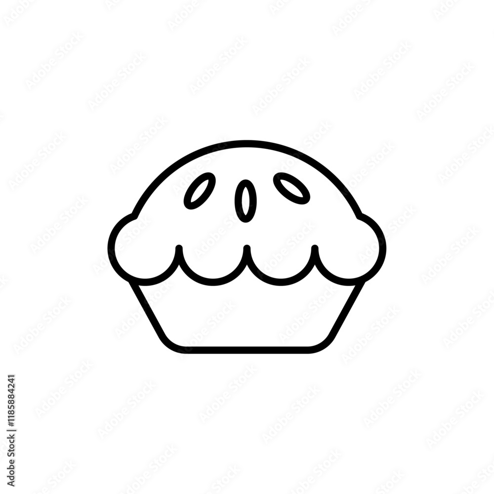 Poster pie icon simple vector symbol