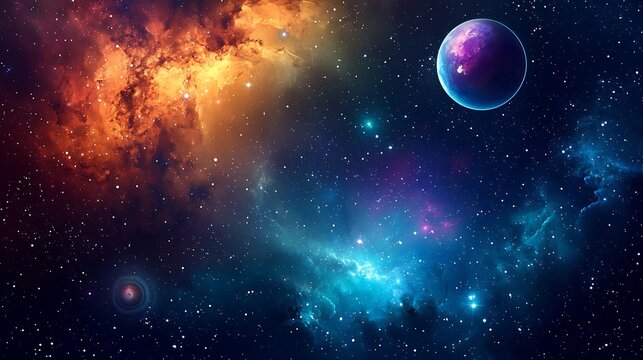 Cosmic universe background with chakras, meditation, and spiritual theme
