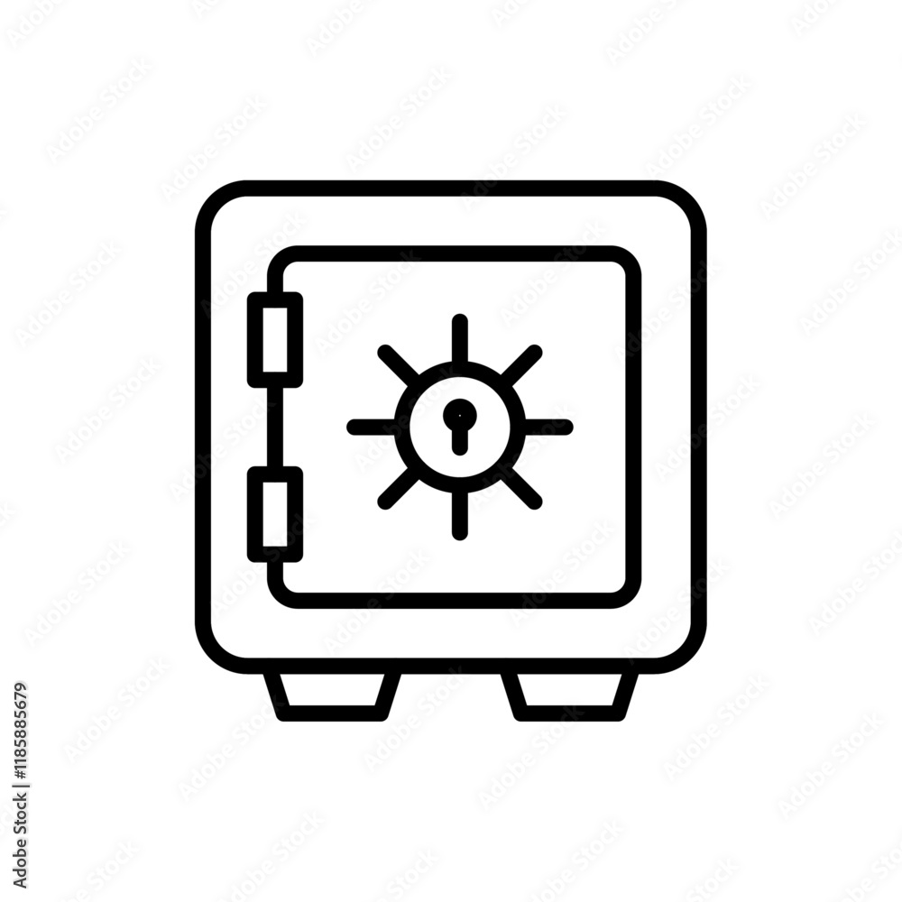 Poster safe vault box icon simple vector symbol