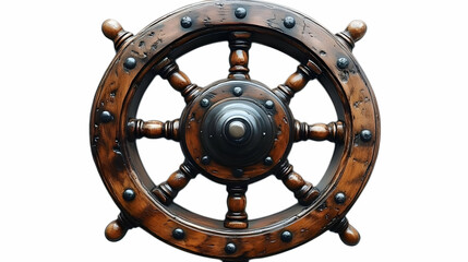 Wooden Ship Wheel Guides Navigation with Precision and Control Efficiently