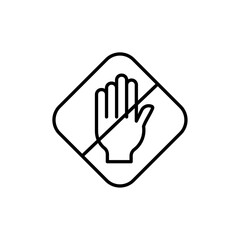 Stop sign with hand icon simple vector symbol