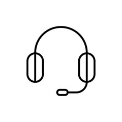 Support headset icon simple vector symbol