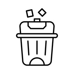 Trash icon simple vector symbol