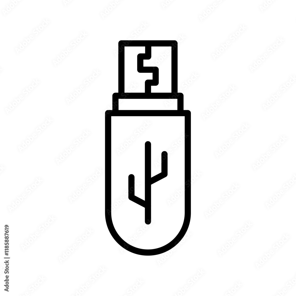 Poster usb stick icon simple vector symbol
