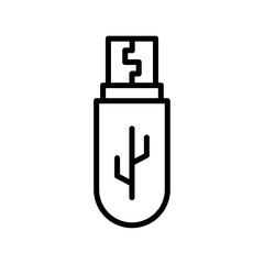 Usb stick icon simple vector symbol