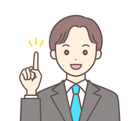 Fototapeta premium ポイントを説明するスーツの男性（肌の色あり）