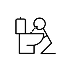 vomiting in bathroom icon simple vector symbol