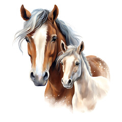 Naklejka premium Winter Horse Clipart Vector Illustration