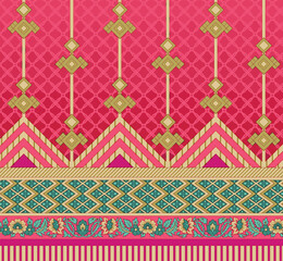 Traditional Mughal Border motifs updated for digital printing, contemporary wallpapers, and textile aesthetics.