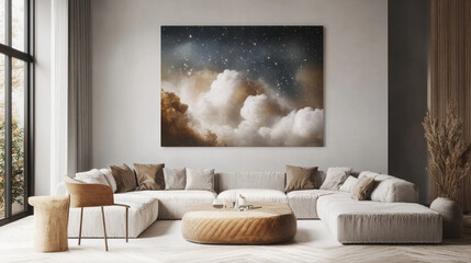 Celestial Dreamscapes: Modern Living Room Decor 