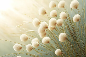 Cotton Grass Swaying Gently in the Breeze of Nature's Embrace
