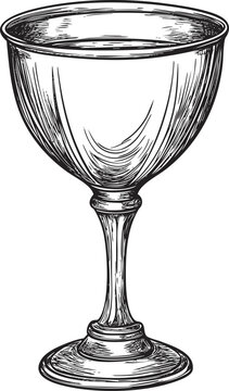 engraved wine glass drawing clip art preview