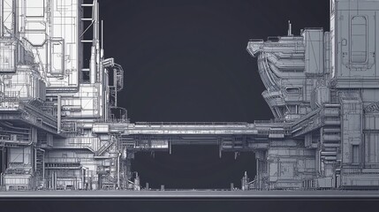 Fototapeta premium Futuristic Cityscape: A Wireframe Metropolis