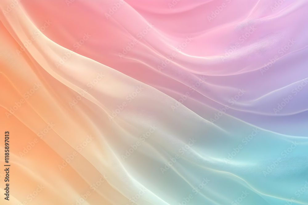 Poster pastel waves flow smoothly across a colorful spectrum
