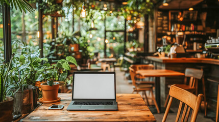 Aesthetic café workspace