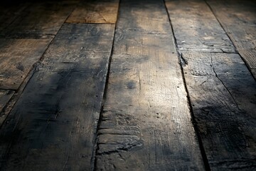Dark rustic wood floor, interior, spotlight, texture, design