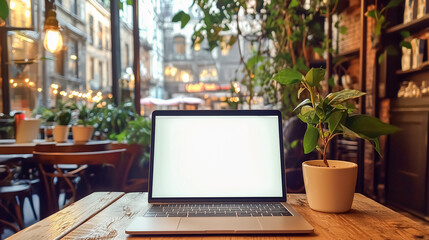 Aesthetic café workspace