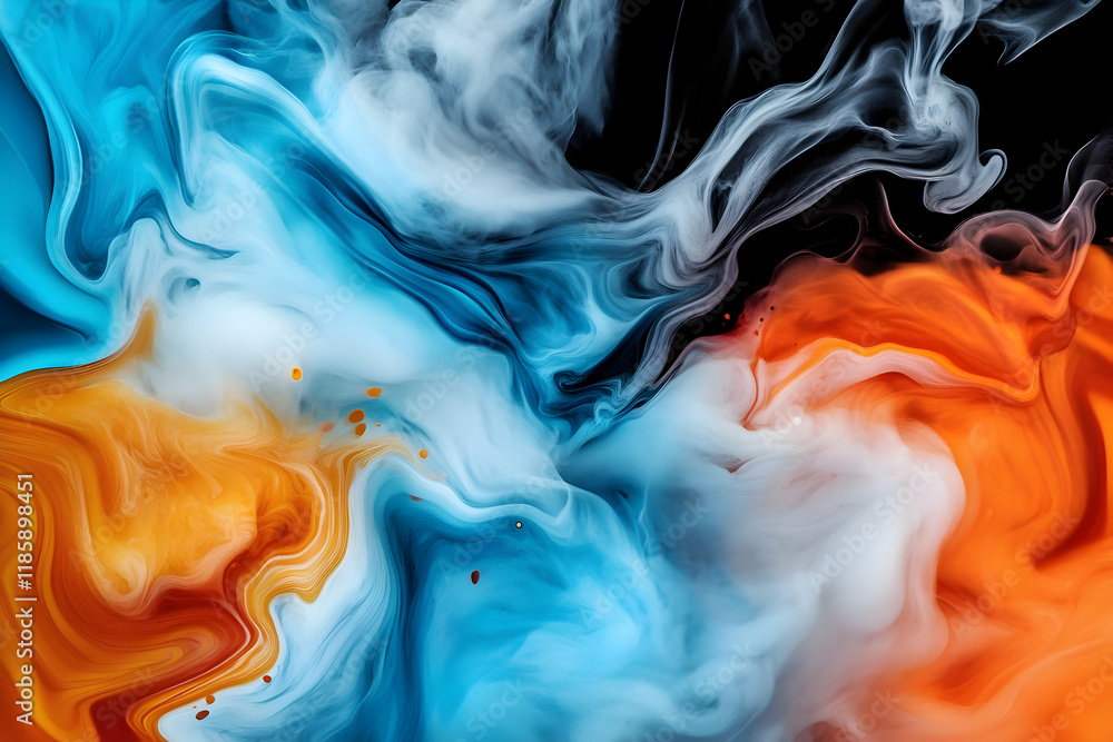 Aufkleber abstract fluid art swirls and flows dynamically