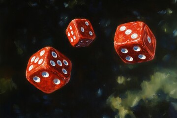  red dice rolling , gambling, chance , luck
