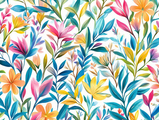 Colorful Flowers Bloom Beautifully with Lush Leaves and Vibrant Colors