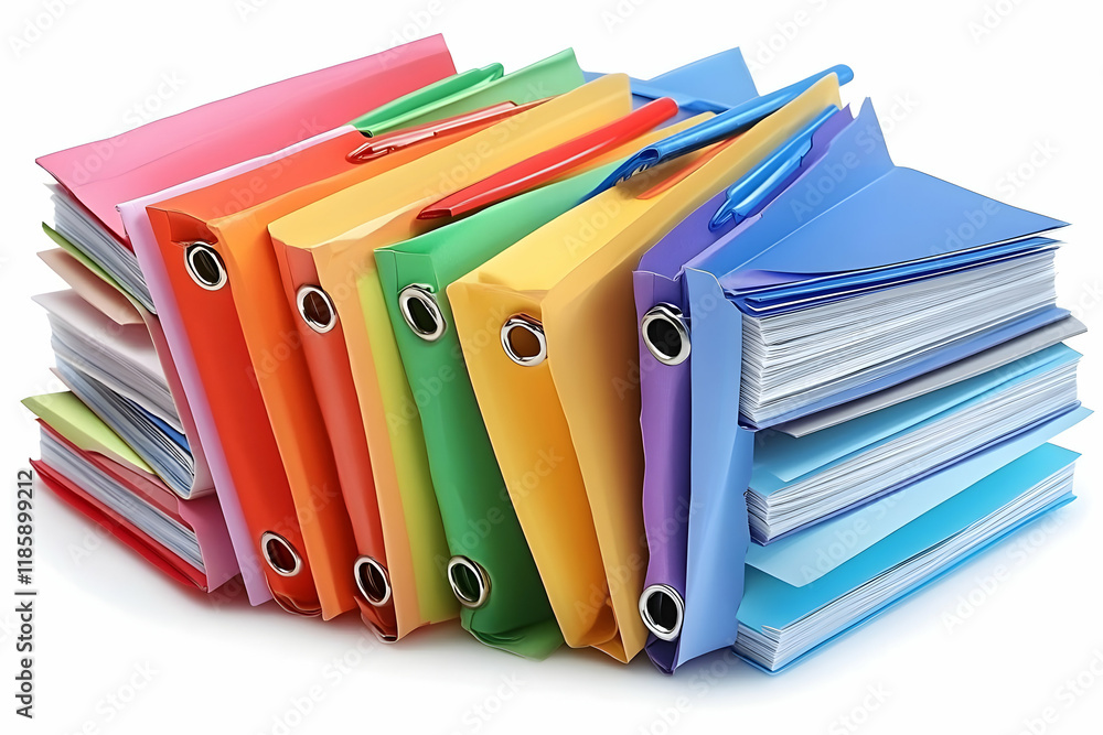 Poster colorful file folders organize documents efficiently and neatly