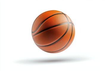 basketball ball , matte, isolated on white, floating in the air 