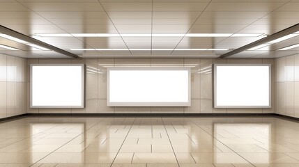 Promotional poster displayed in a subway station featuring eye catching graphics and text