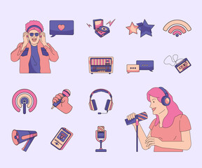 Podcast Hand Drawn Elements Pack