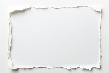 Obraz premium Torn paper frame, white background, studio shot, design element (11)