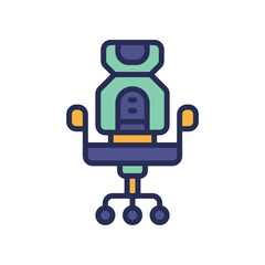 gaming chair icon. vector filled color icon for your website, mobile, presentation, and logo design.