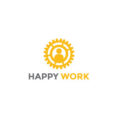 Happy Work Logo Design Tech Modern