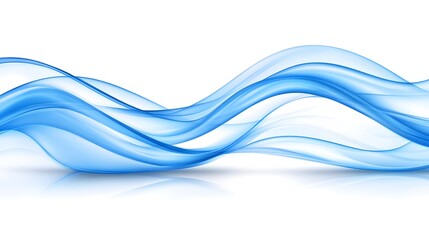 Naklejka premium Abstract Blue Waves Flowing Design Smooth Curves Background
