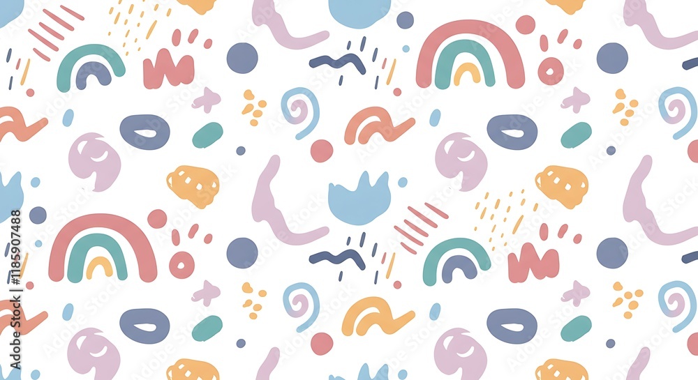 Poster abstract background with hand drawn pattern design